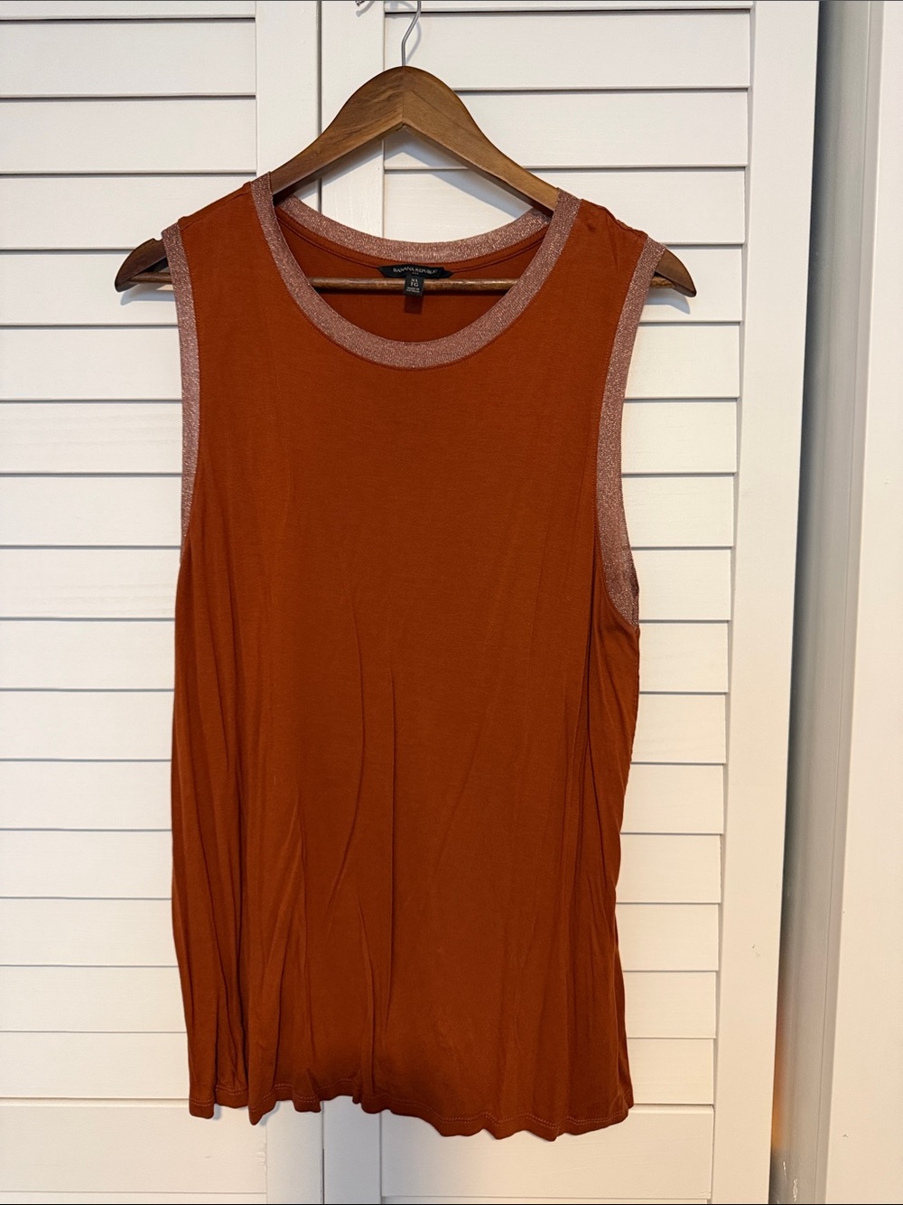 Banana Republic Rust Tank with Shimmer Trim